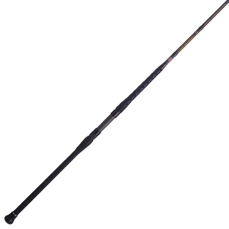 PENN Battalion II 8â€™ Surf Spinning Rod; Two Piece Fishing Rod, 12-20lb Line Rating, Medium Rod Power, Moderate Fast Action, 3/4-3 oz. Lure Rating, Black/Gold - Image 2